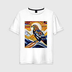 Женская футболка оверсайз Орел в горах