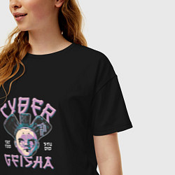 Футболка оверсайз женская Cyber geisha, цвет: черный — фото 2