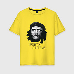 Футболка оверсайз женская Че Гевара черно белое, цвет: желтый