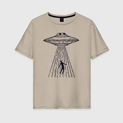 Женская футболка оверсайз Похищение пришельцами