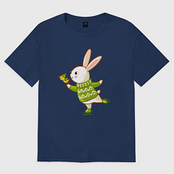 Женская футболка оверсайз Кролик на катке