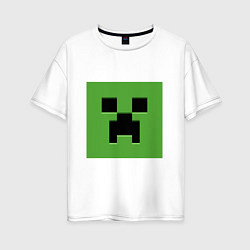 Женская футболка оверсайз Minecraft creeper face