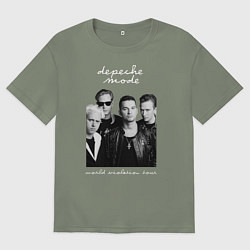 Женская футболка оверсайз Depeche Mode World Violation Tour Band