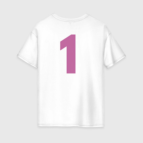 Женская футболка оверсайз Достойный первый - розовый / Белый – фото 2