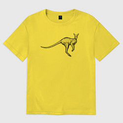 Женская футболка оверсайз Кенгуру в прыжке