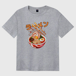 Футболка оверсайз женская Ramen Рамен, цвет: меланж
