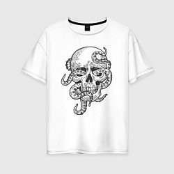 Женская футболка оверсайз Skull octopus