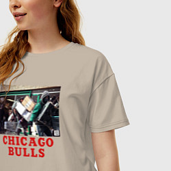 Футболка оверсайз женская Чикаго, цвет: миндальный — фото 2