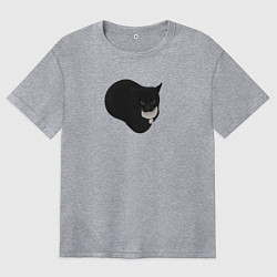 Футболка оверсайз женская Maxwell cat, цвет: меланж