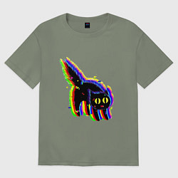 Женская футболка оверсайз Глюк кот - Technical Glitch