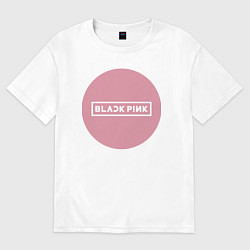 Футболка оверсайз женская Black pink - emblem - group, цвет: белый