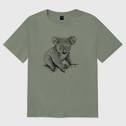 Женская футболка оверсайз Коала сидит