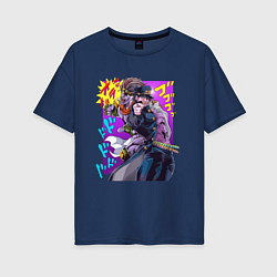 Футболка оверсайз женская Джотаро - Jojo, цвет: тёмно-синий
