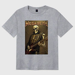 Футболка оверсайз женская Megadeth - skeleton - heavy metal, цвет: меланж