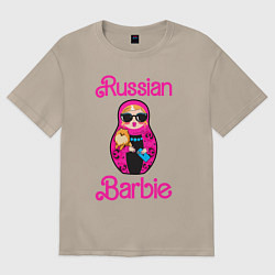Женская футболка оверсайз Барби русская