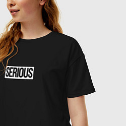 Футболка оверсайз женская Serious, цвет: черный — фото 2