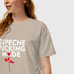 Футболка оверсайз женская Depeche Mode - Rose mode, цвет: миндальный — фото 2