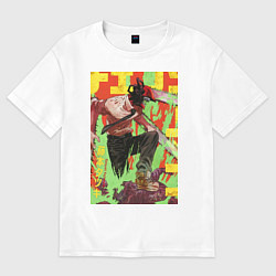 Футболка оверсайз женская Денджи Человек Бензопила, цвет: белый