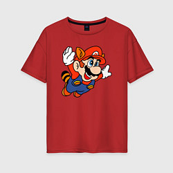 Женская футболка оверсайз Марио летит