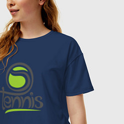 Футболка оверсайз женская Tennis ball, цвет: тёмно-синий — фото 2