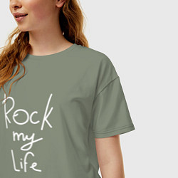 Футболка оверсайз женская Rock my life, цвет: авокадо — фото 2