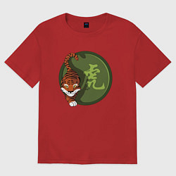 Женская футболка оверсайз Год тигра на китайском