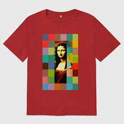 Женская футболка оверсайз Мона Лиза - поп-арт - нейросеть