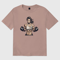 Футболка оверсайз женская Женский бокс, цвет: пыльно-розовый