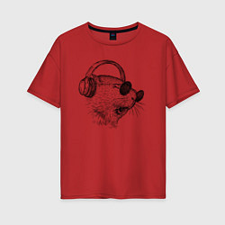 Женская футболка оверсайз Морская свинка DJ