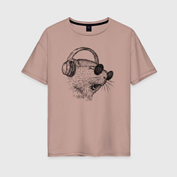 Женская футболка оверсайз Морская свинка DJ