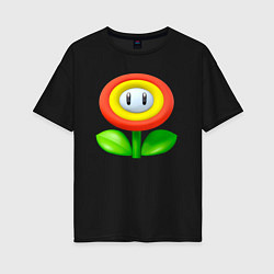 Женская футболка оверсайз Цветок Марио