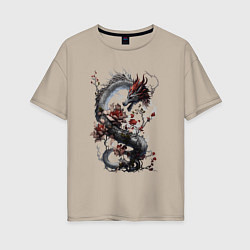 Женская футболка оверсайз Древесный дракон - дух леса