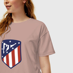 Футболка оверсайз женская Atletico Madrid FC, цвет: пыльно-розовый — фото 2