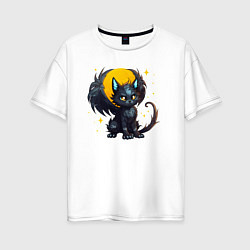 Женская футболка оверсайз Cat dragon