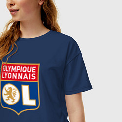 Футболка оверсайз женская Olympique lyonnais fc, цвет: тёмно-синий — фото 2