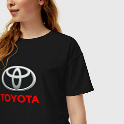 Футболка оверсайз женская Toyota sport auto brend, цвет: черный — фото 2