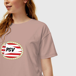 Футболка оверсайз женская Psv sport fc, цвет: пыльно-розовый — фото 2