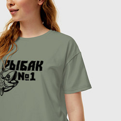 Футболка оверсайз женская Рыбак 1, цвет: авокадо — фото 2