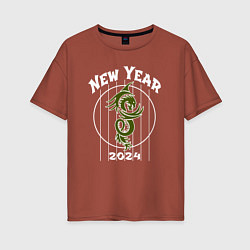 Женская футболка оверсайз 2024 год деревянный дракон