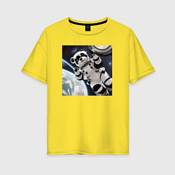 Женская футболка оверсайз Панда астронавт