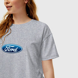 Футболка оверсайз женская Ford usa auto brend, цвет: меланж — фото 2