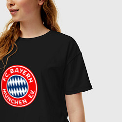 Футболка оверсайз женская Бавария клуб, цвет: черный — фото 2