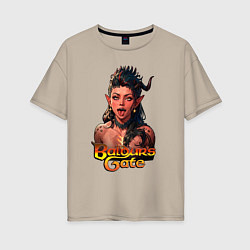 Женская футболка оверсайз Karlah - Baldurs gate - ahegao