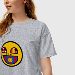 Футболка оверсайз женская Barcelona smile, цвет: меланж — фото 2