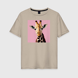 Женская футболка оверсайз Милый жирафик