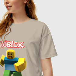 Футболка оверсайз женская Roblox бегущий персонаж, цвет: миндальный — фото 2