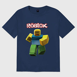 Футболка оверсайз женская Roblox бегущий персонаж, цвет: тёмно-синий