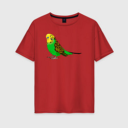 Женская футболка оверсайз Красивый попугайчик