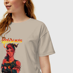 Футболка оверсайз женская Карлах - врата балдура, цвет: миндальный — фото 2