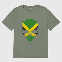 Женская футболка оверсайз Ямайка череп